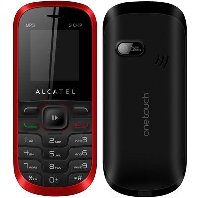 Alcatel OT-307 Desbloqueado, Vermelho, Tri Chip, Câmera VGA