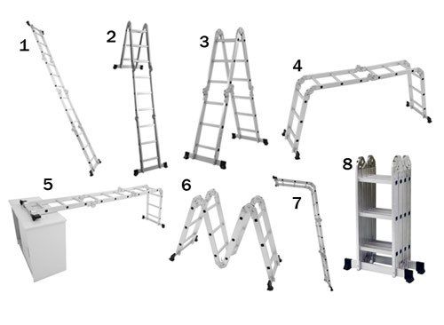 Escada Multifuncional 4x3 12 Degraus Mor 8 Posições