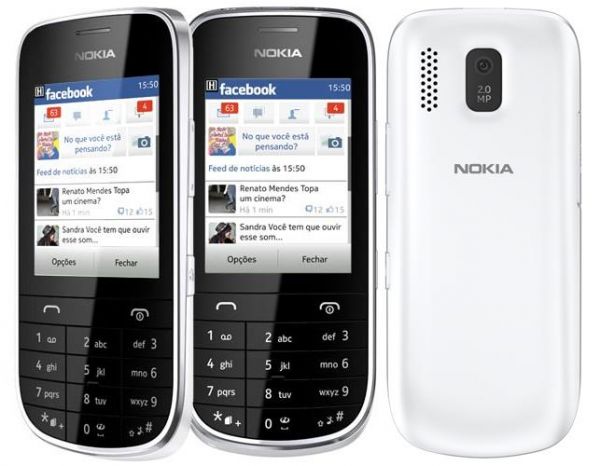 Nokia GSM Asha 202 Branco Desbloq. Dual Chip Câmera 2.0Mp