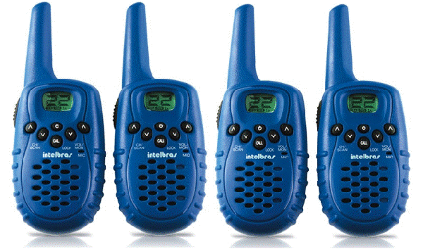 4 Rádios de Comunicação Twin Azul 4 Km Intelbrás