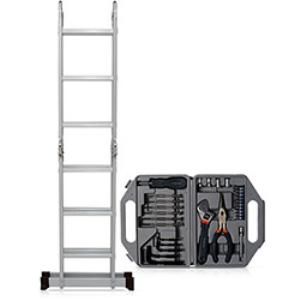 Escada em Alumínio Multipropósitos 14 Posições + Kit